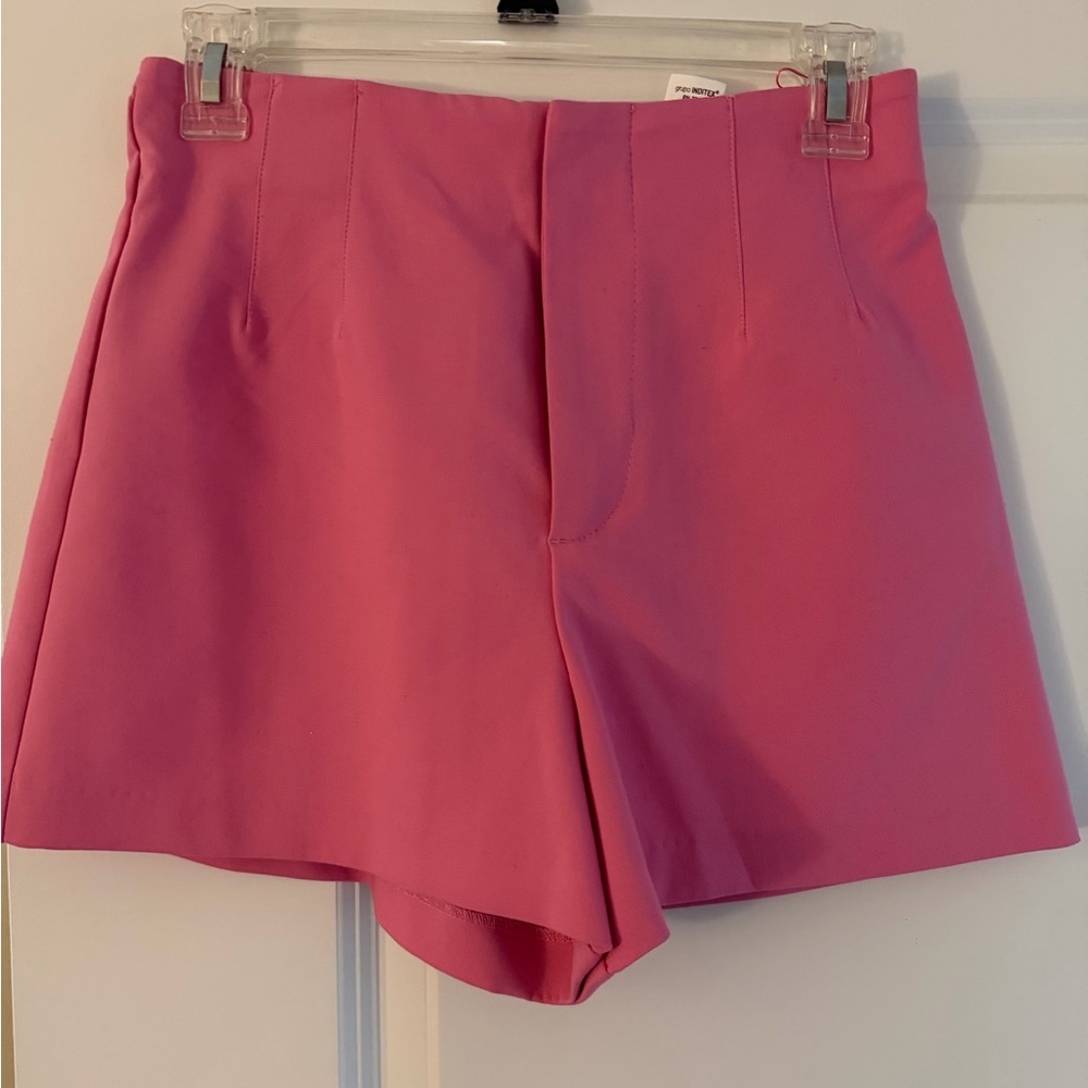 Zara High Waist Pink Women's Shorts